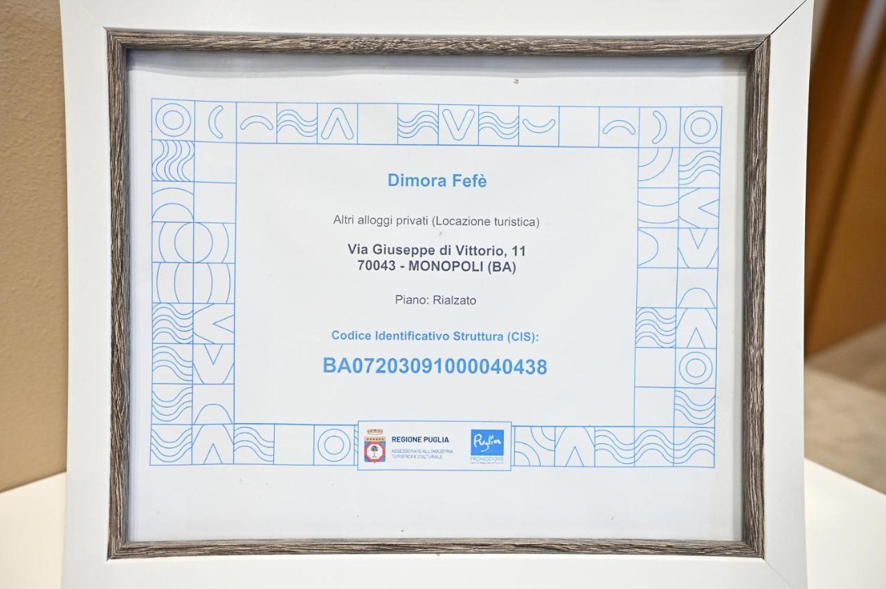 Ferienwohnung Dimora Fefe Monopoli Exterior foto